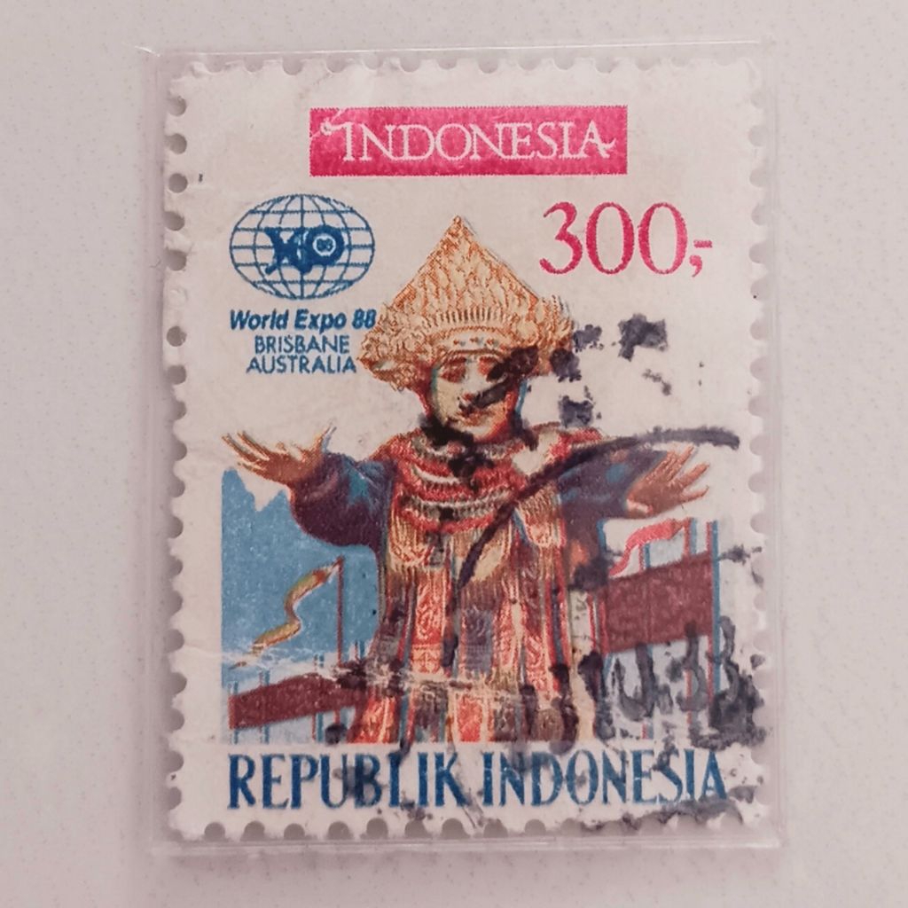 Jual (AD) Perangko Indonesia 1988 World Expo Brisbane 300 rupiah Used ...