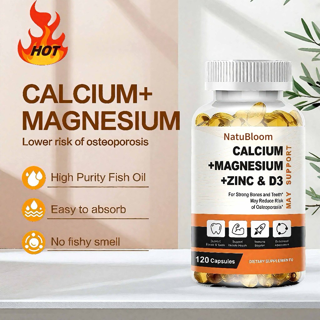 Jual 120 Kapsul Kalsium Magnesium Seng Vitamin D3 1000 mg Suplemen ...
