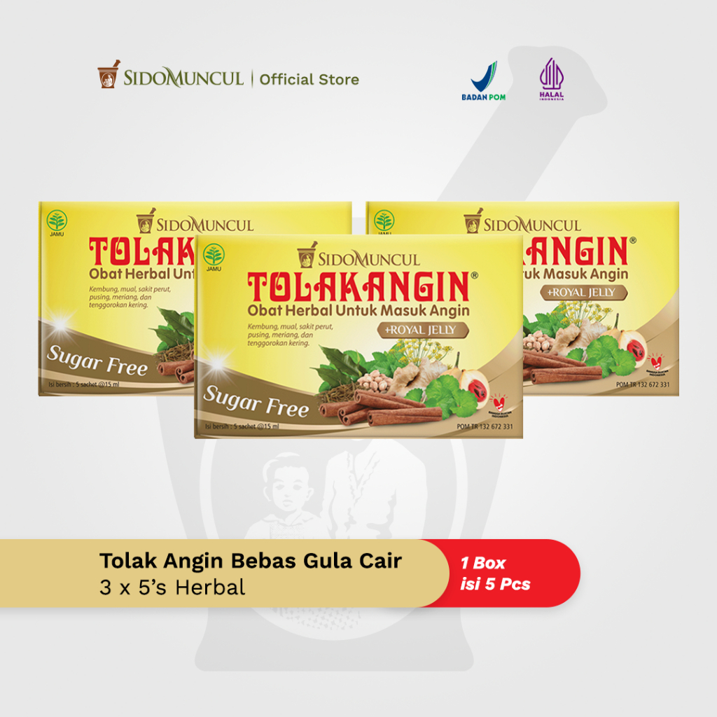 Jual Tolak Angin Bebas Gula Cair Herbal 3 Box Isi 15 Sachet - Masuk ...