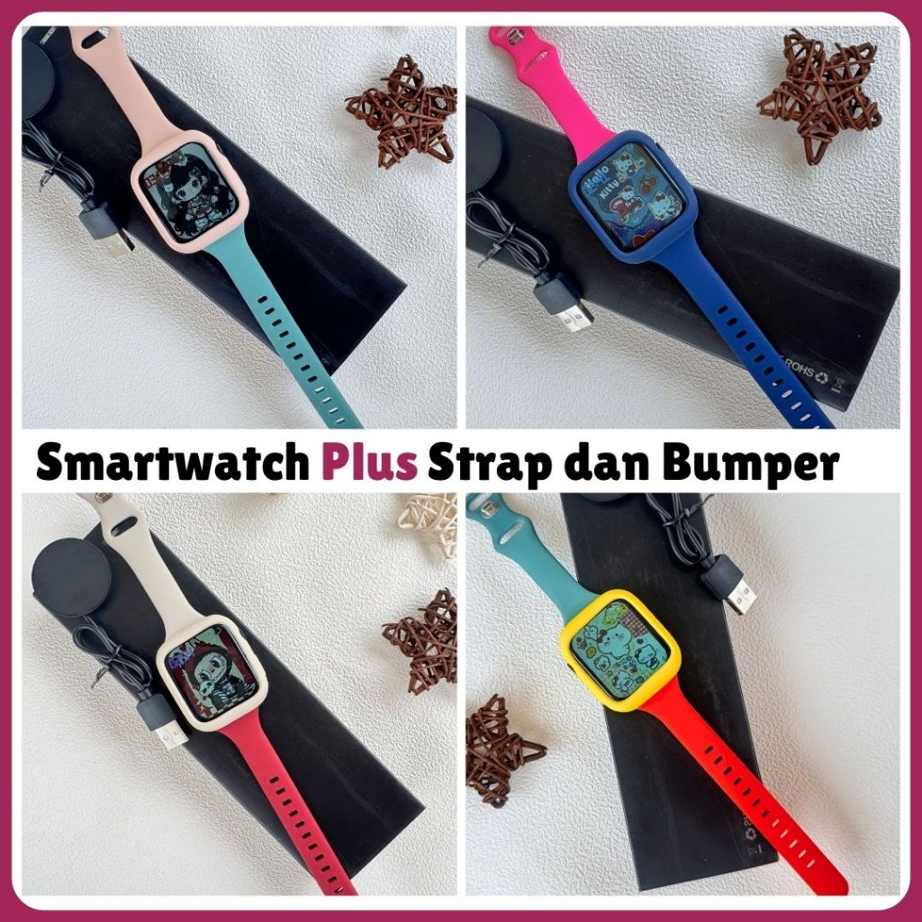 Jual Smartwatch Plus Strap Dual Warna dan Bumper Bisa Tracker Heart