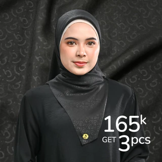 Hijaberies Elegance Embossed - Monogram Series 2 & 5 (Hijab Segi Empat Lasercut Motif Emboss)