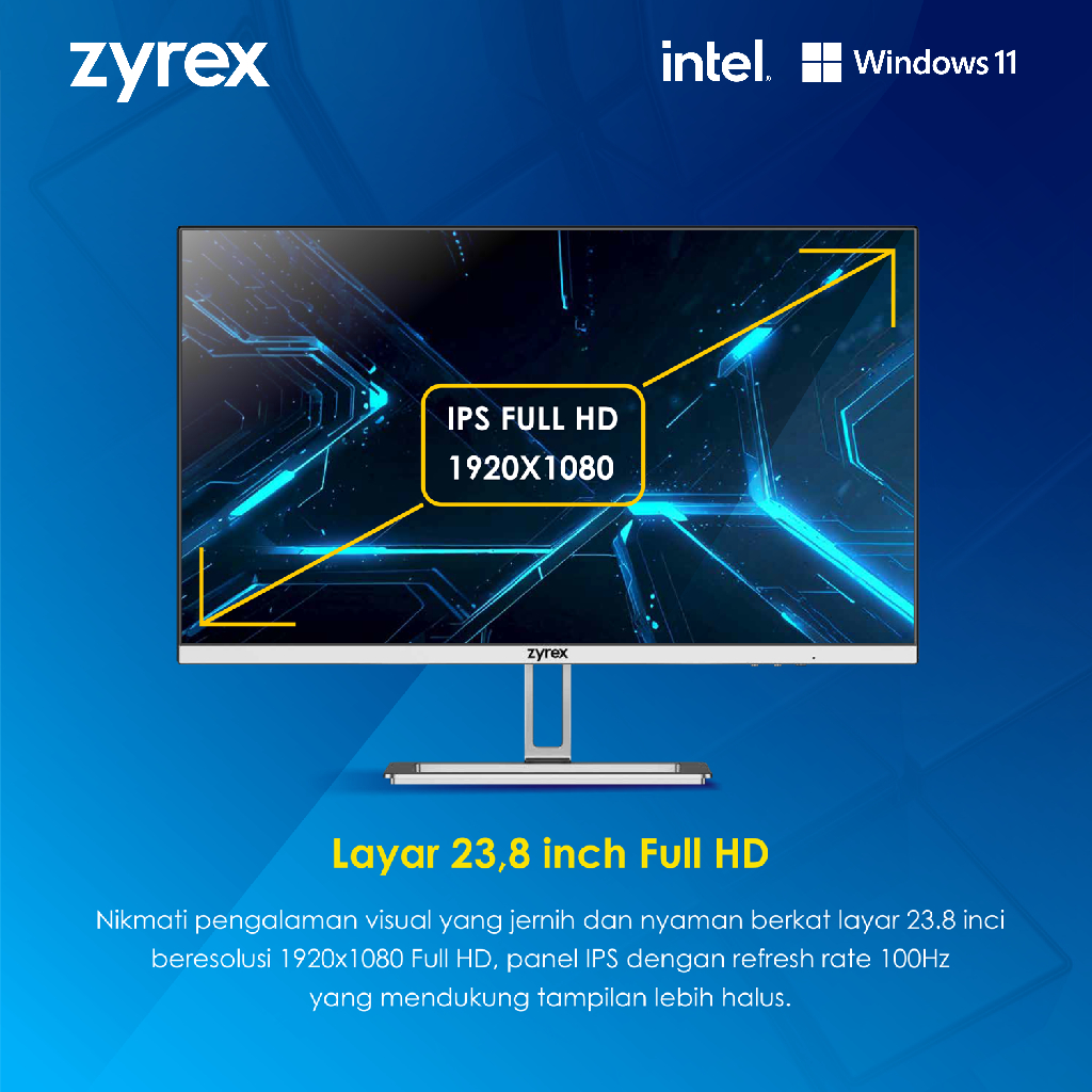 Jual ZYREX AIO ORION I3 1215U 8GB SSD 256GB WINDOWS 11 23.8