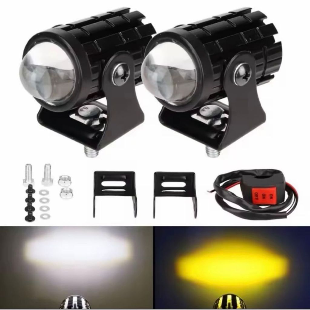 IMW - LAMPU LASER D2 12~80Volt MINI DRIVING LIGHT PUTIH KUNING JAUH DEKAT MOTOR DAN MOBIL