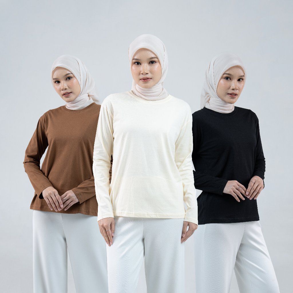 Mayoutfit Avitsa Tshirt | Kaos Polos Basic Manset Wanita Lengan Panjang