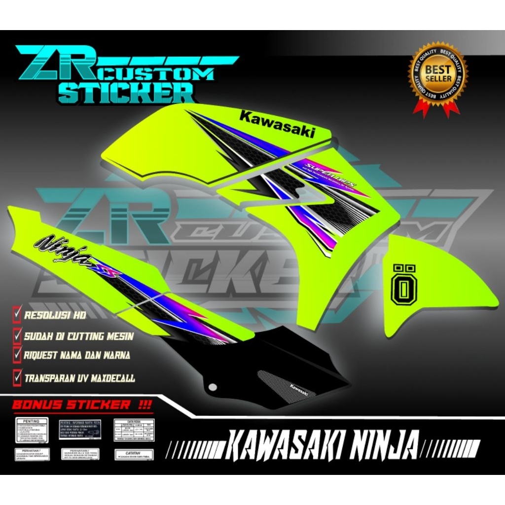 Jual Stiker striping ninja ss transparan hijau // kuning //stabilo ...