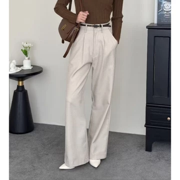 VIONA PANTS Loose Pants Wanita Jumbo Celana Kulot Highwaist Bahan Semiwoll Elegan
