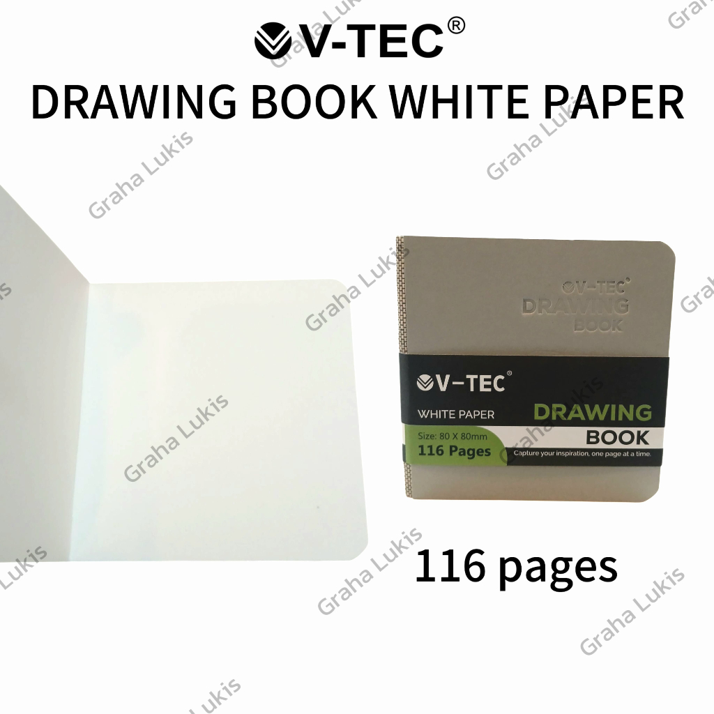 Jual V-Tec Drawing Book WHITE Paper 200gsm 116 pages | Shopee Indonesia