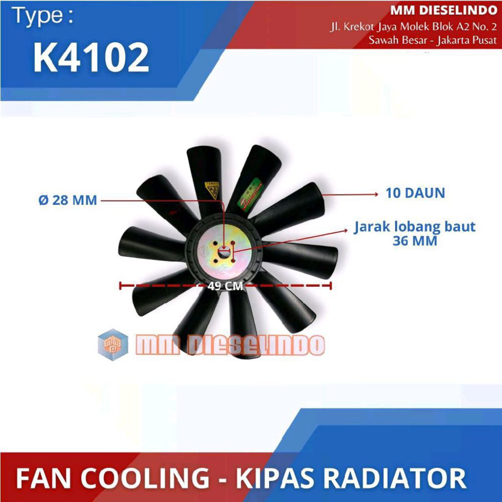 Jual Kipas Radiator - Fan Cooling Fan Condensor Kondensor Engine K4102 ...