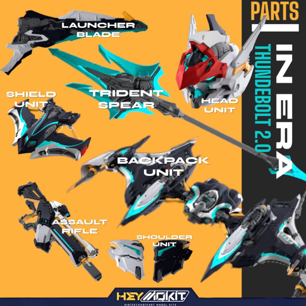 Jual MG 1/100 IN ERA THUNDERBOLT THUNDER BOLT 2.0 MODELKIT PART HEAD ...