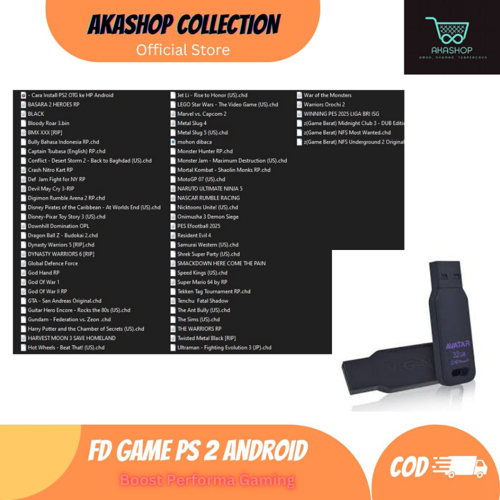 Jual Flash disk game permainan PS2 Android (BONUS OTG) | Shopee Indonesia