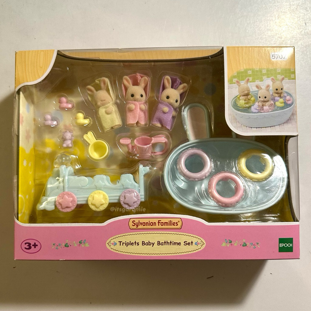 Jual [READY] Sylvanian Famillies Triplets Rabbit Baby bathtime set ...