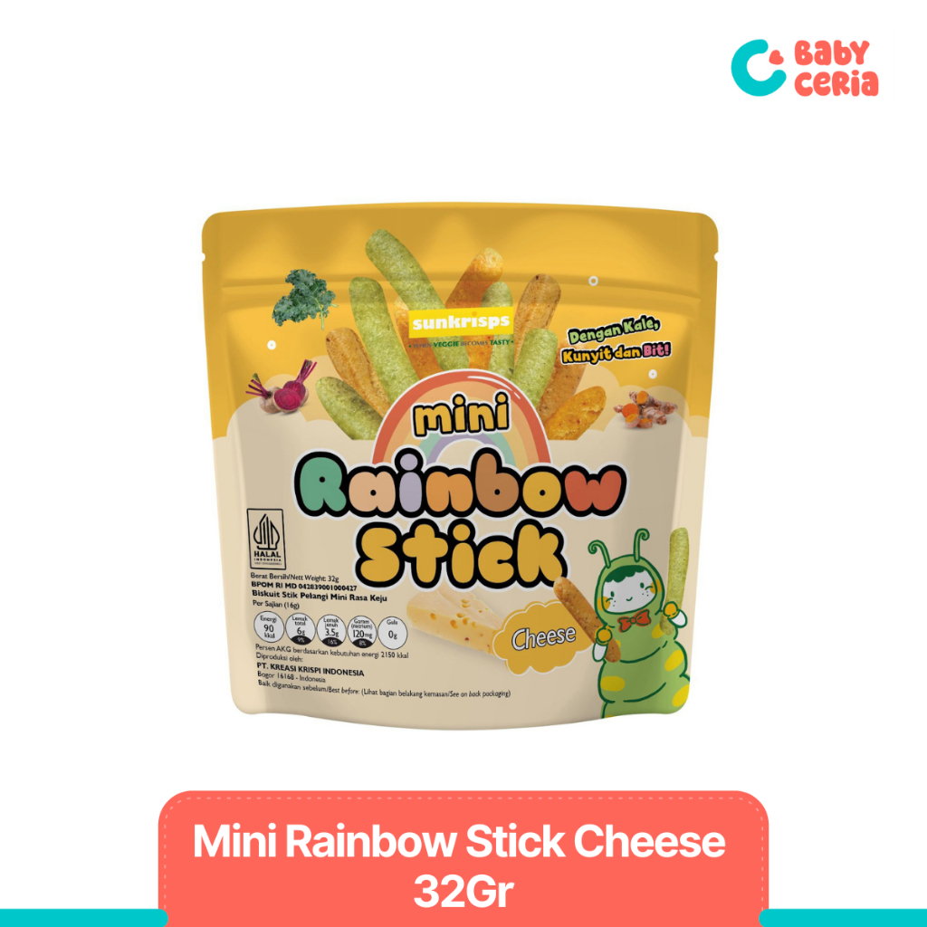 Jual Sunkrisps Mini Rainbow Stick Cheese 32gr | Mini Stik Pelangi Rasa ...