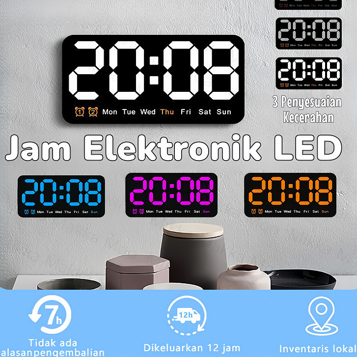 Jual Jam digital multifungsi Tampilan LED jam alarm Dengan Layar Besar ...