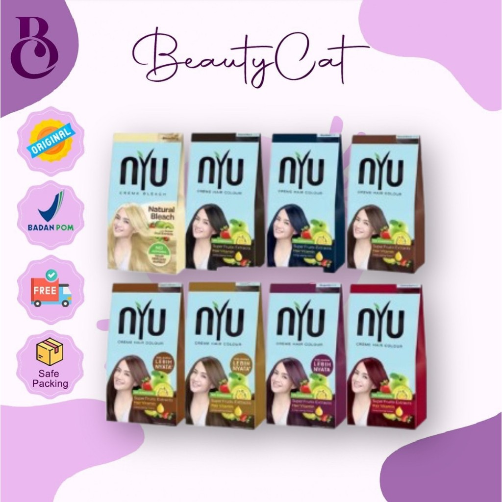 Jual NYU CREME HAIR COLOUR Pewarna Rambut/ Cat Rambut Natural (TANPA ...