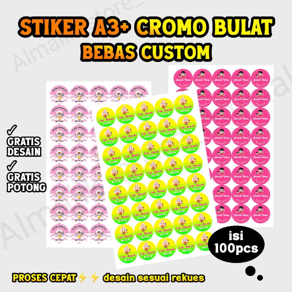 Jual Stiker Label Bulat Custom 100 pcs | Label Kemasan & Logo Usaha ...