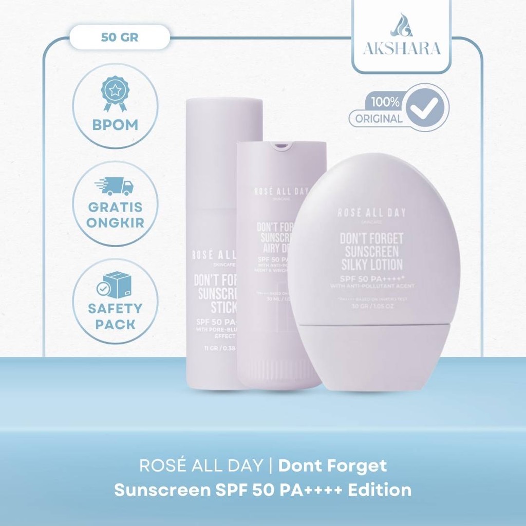Jual Rosé All Day Don't Forget Sunscreen Airy Drop SPF 50++++ , Lotion ...