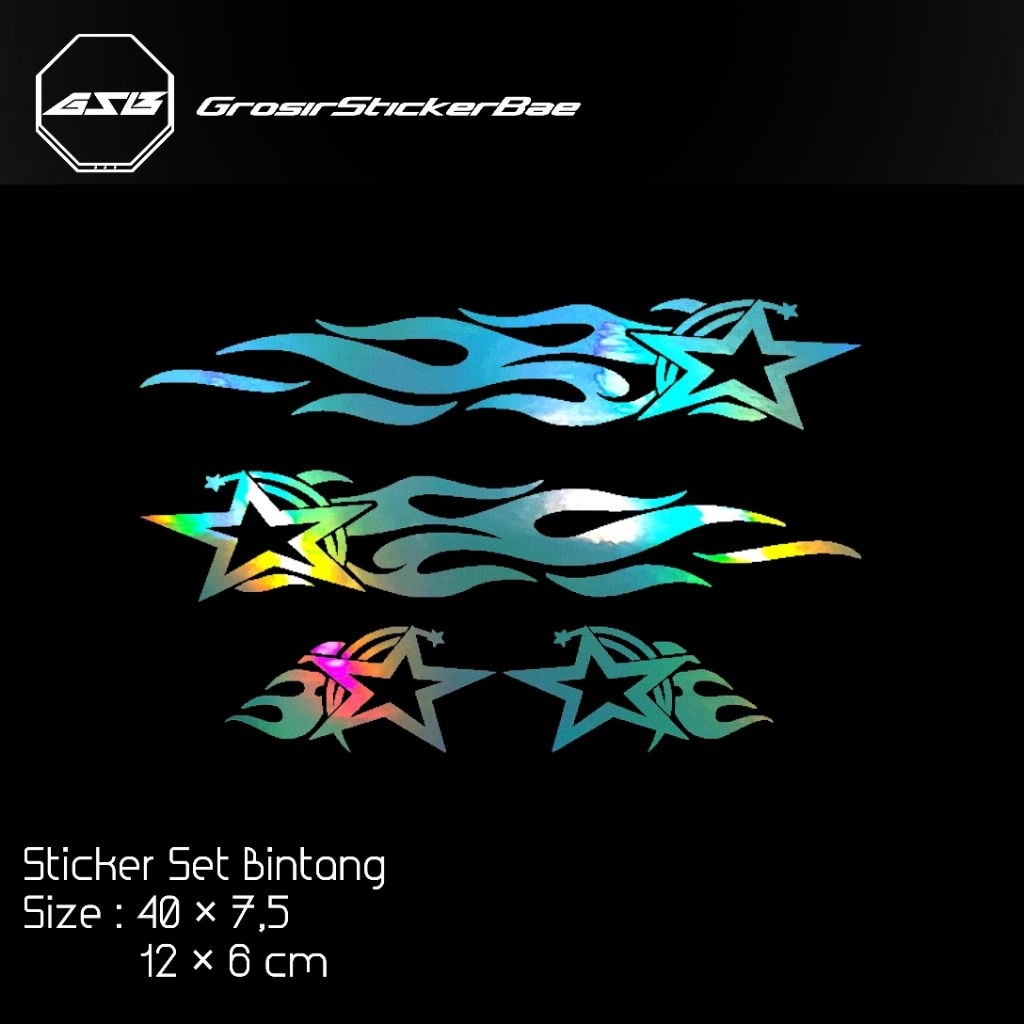 Jual Sticker Bintang Set Stiker Decal Pack Stars Motor Keren | Shopee ...