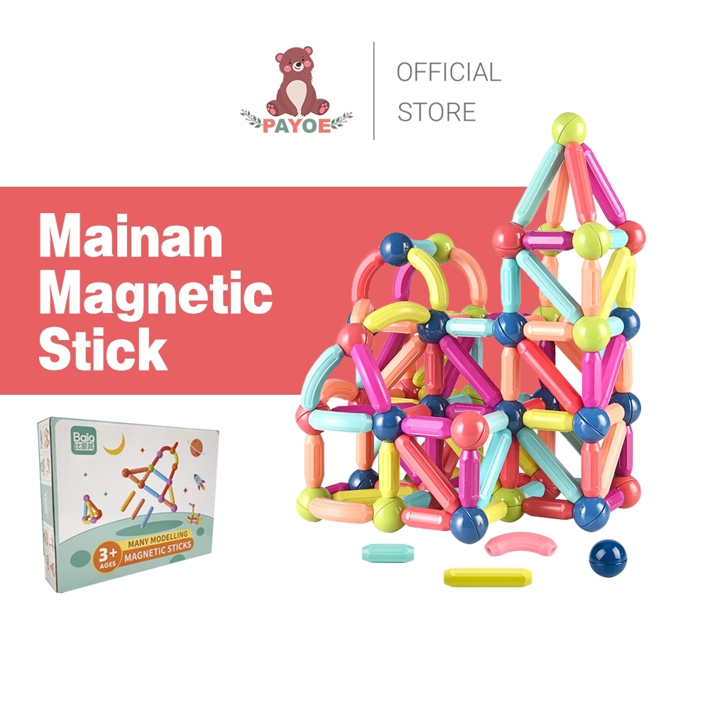 Jual PAYOE Magnetic Stick Merakit Mainan Anak Magnetic Building Block ...