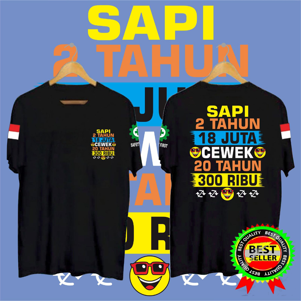 Jual KAOS PRIA SAPI 2 TAHUN 18 JUTA CEWEK 20 TAHUN 300 RIBU BLACK