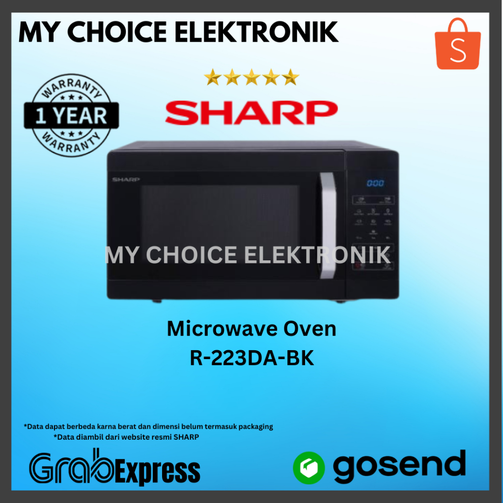 Jual SHARP R-223DA-BK Countertop Microwave Oven Digital Black | R 223 ...