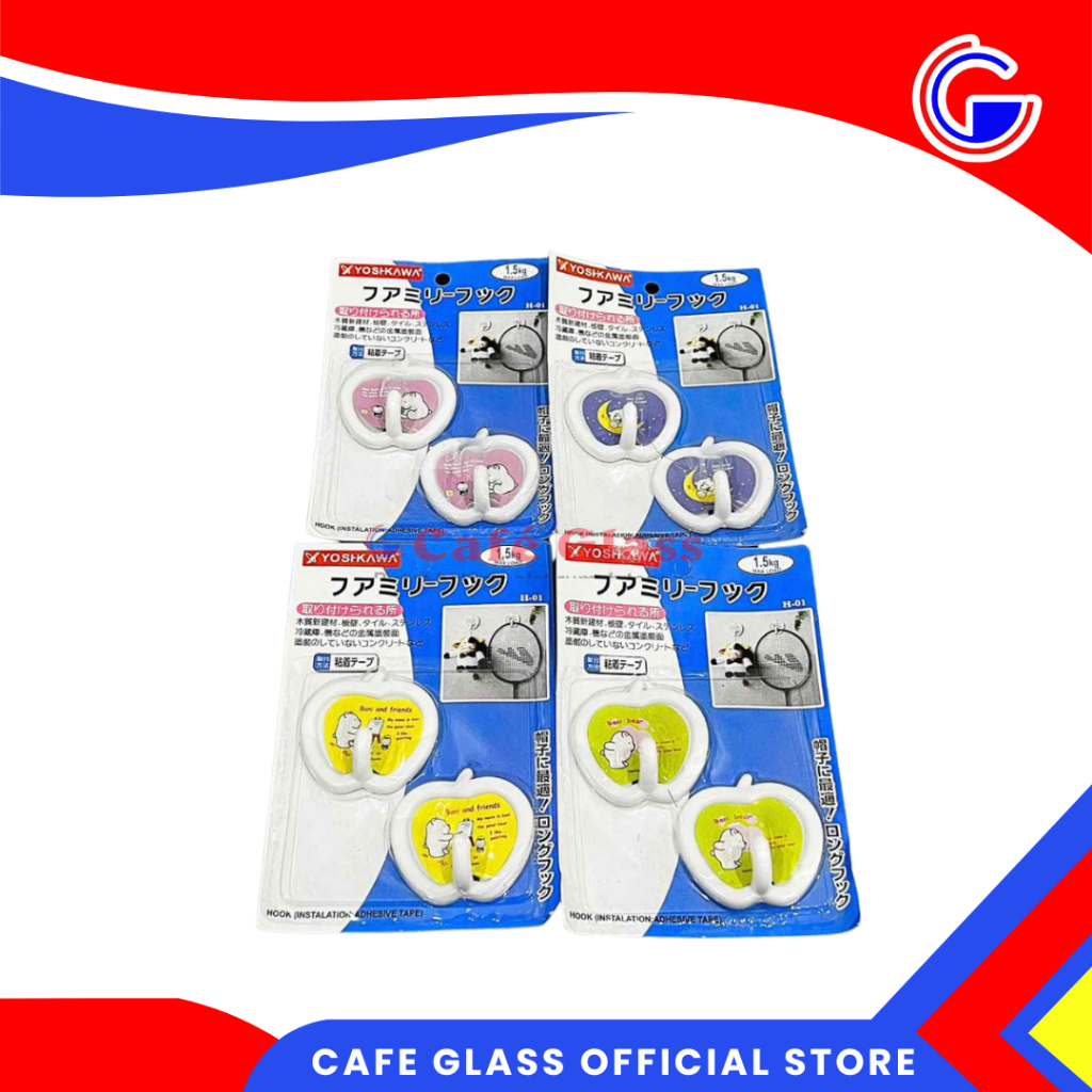 Yoshikawa Family Hook I Gantungan Temppel Dinding I Kait Multifungsi I Gantungan Karakter Imut