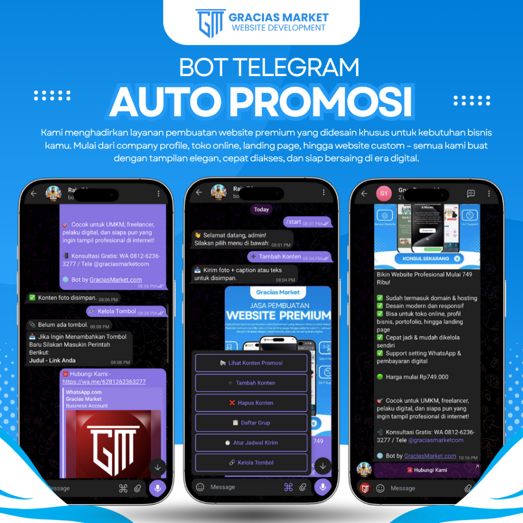 Jual Bot Telegram Auto Promosi 24 Jam - Gracias Market | Shopee Indonesia