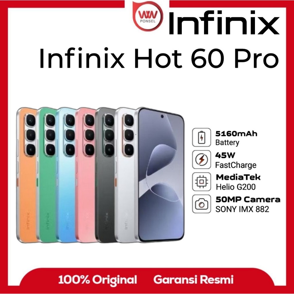Hp Infinix Hot 60 Pro Ram 8GB Internal 256GB Garansi Resmi