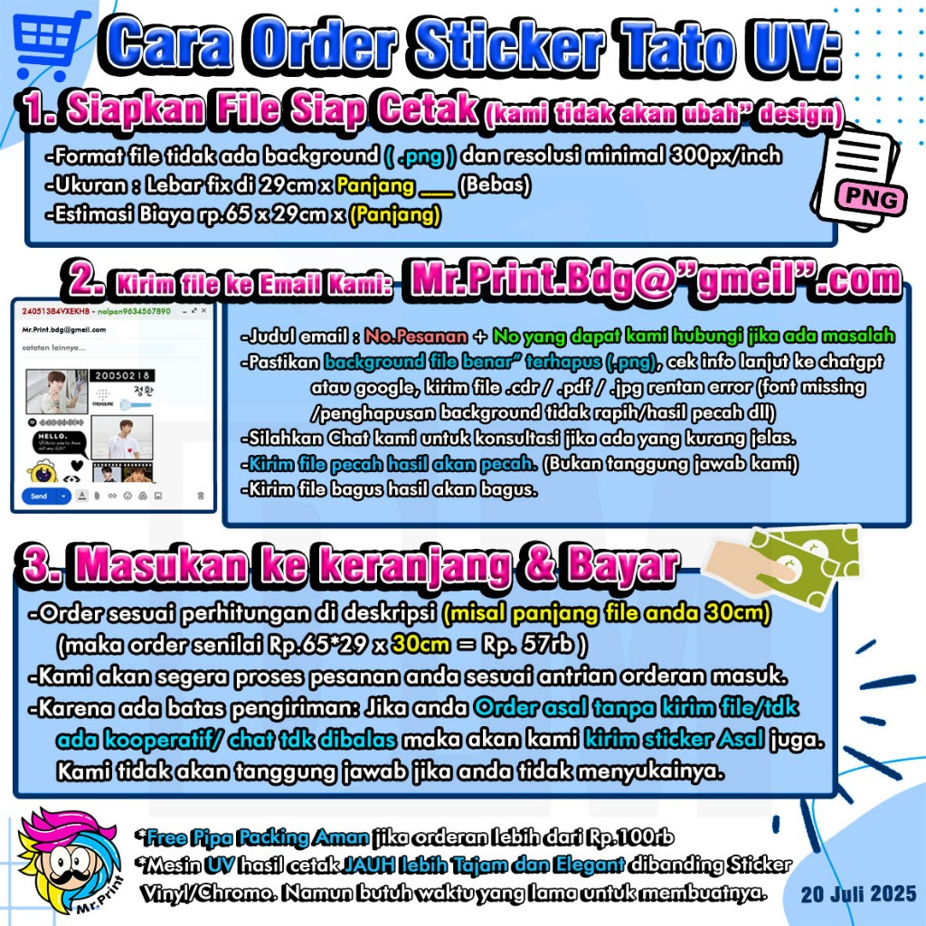 Jual Cetak Stiker Sticker UV DTF Ultraviolet Direct to Film Kuat Cara ...