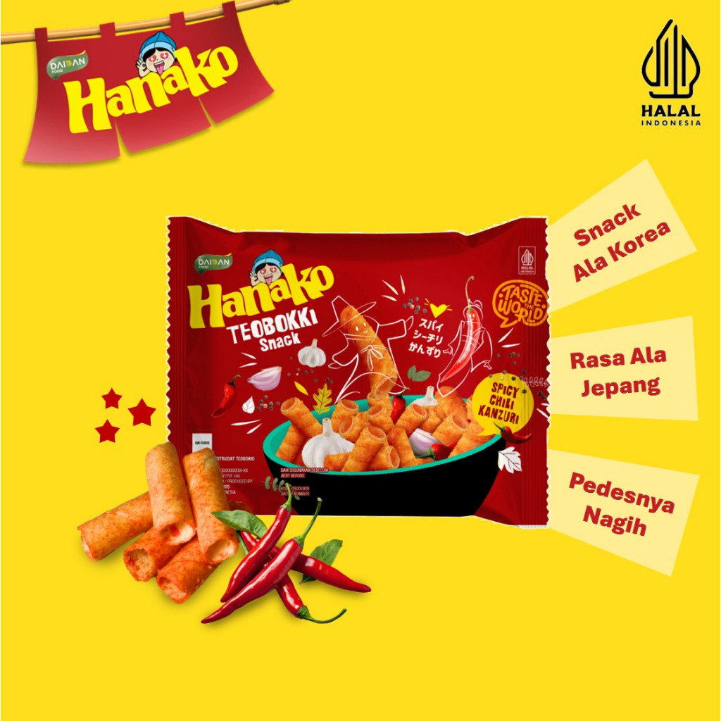 Jual Hanako Snack Teobokki Spicy Chili Kanzuri 10 x 13 gr | Shopee ...