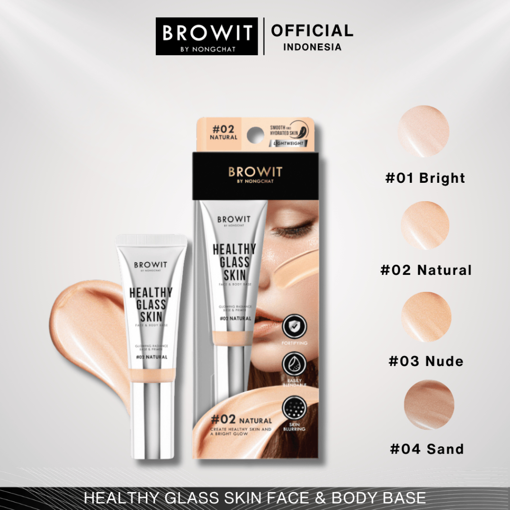 Jual BROWIT BY NONGCHAT Healthy Glass Skin Face & Body Base / Primer ...