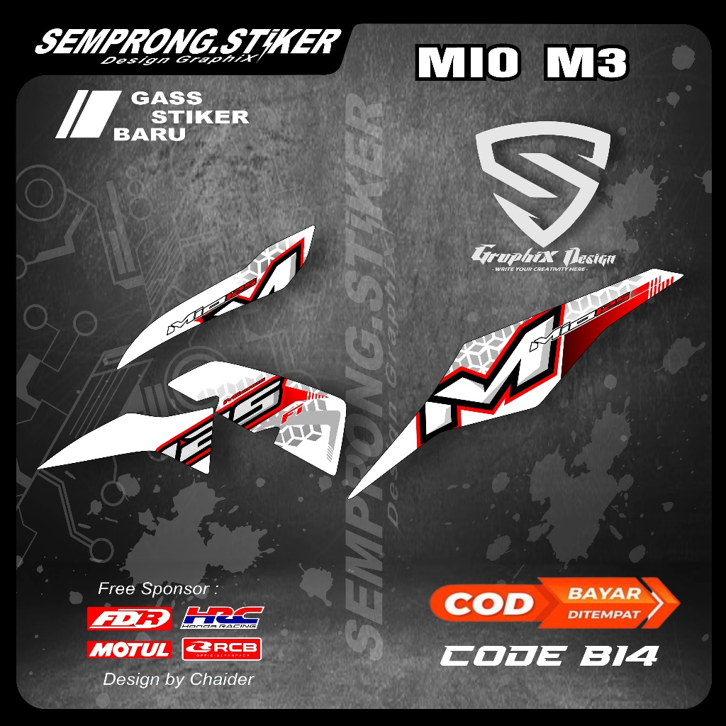 Jual STIKER STRIPING MIO M3 MIO 125 MODEL KEREN CODE B14 By Semprong ...