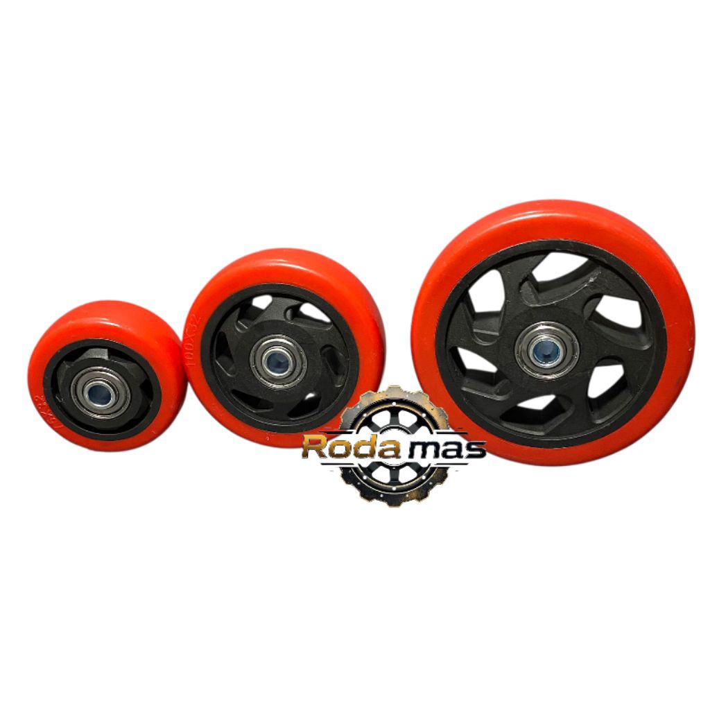 Jual roda pu onli merah + roda wheel only + roda troli | Shopee Indonesia