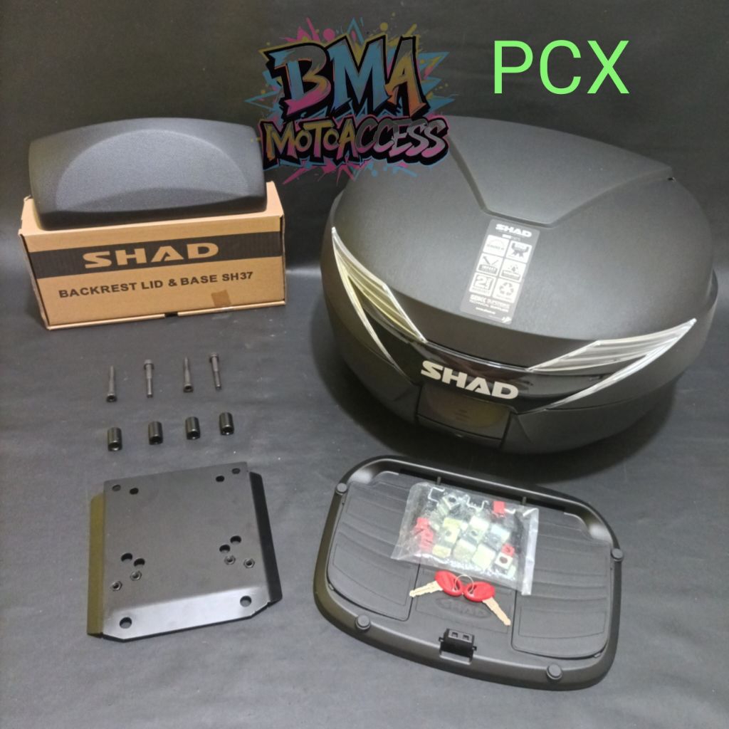 Jual BOX SHAD SH39 & BREKET BOX+BACKREST - PCX 150/160 / PAKETAN BOX ...