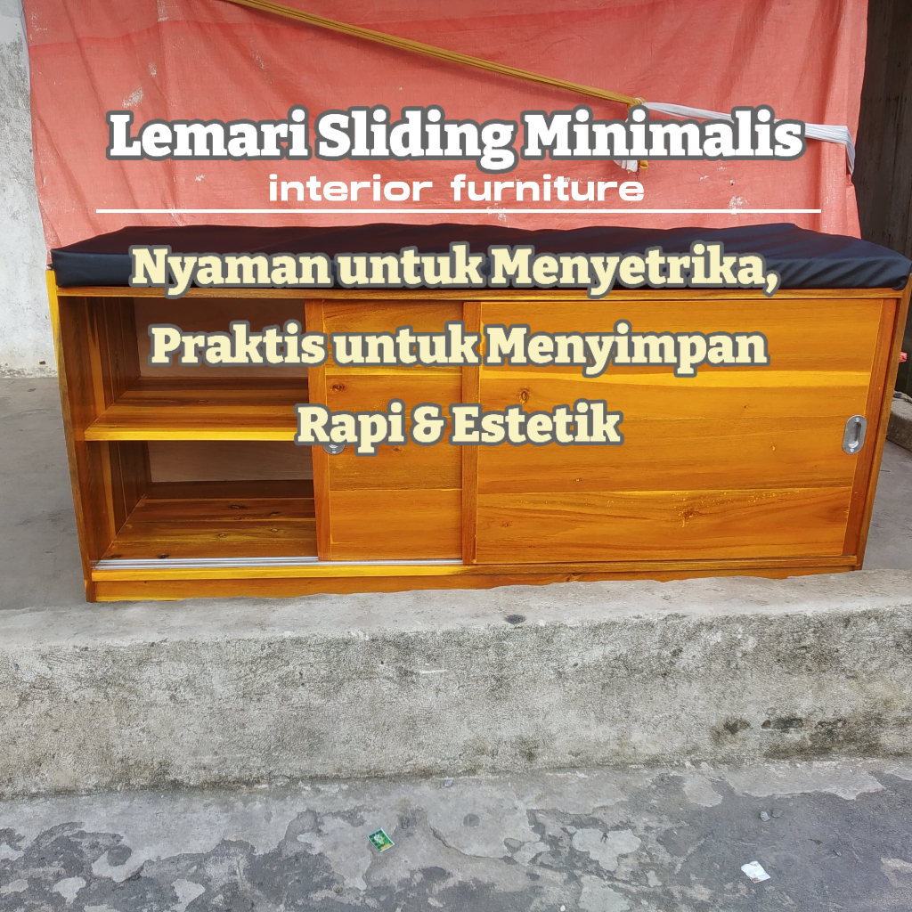 Jual LEMARI SLIDING + MEJA SETRIKA/ 2 IN 1 LEMARI SLIDING MODERN ...