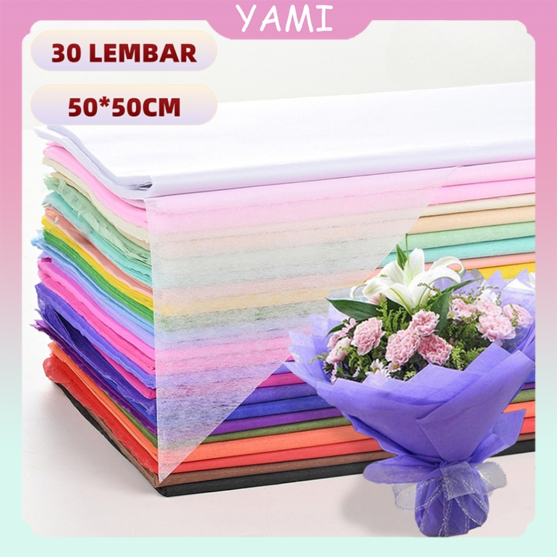 Jual (30 LEMBAR) Flower Wrapping Buket Bunga Kertas Tissue / Kertas ...