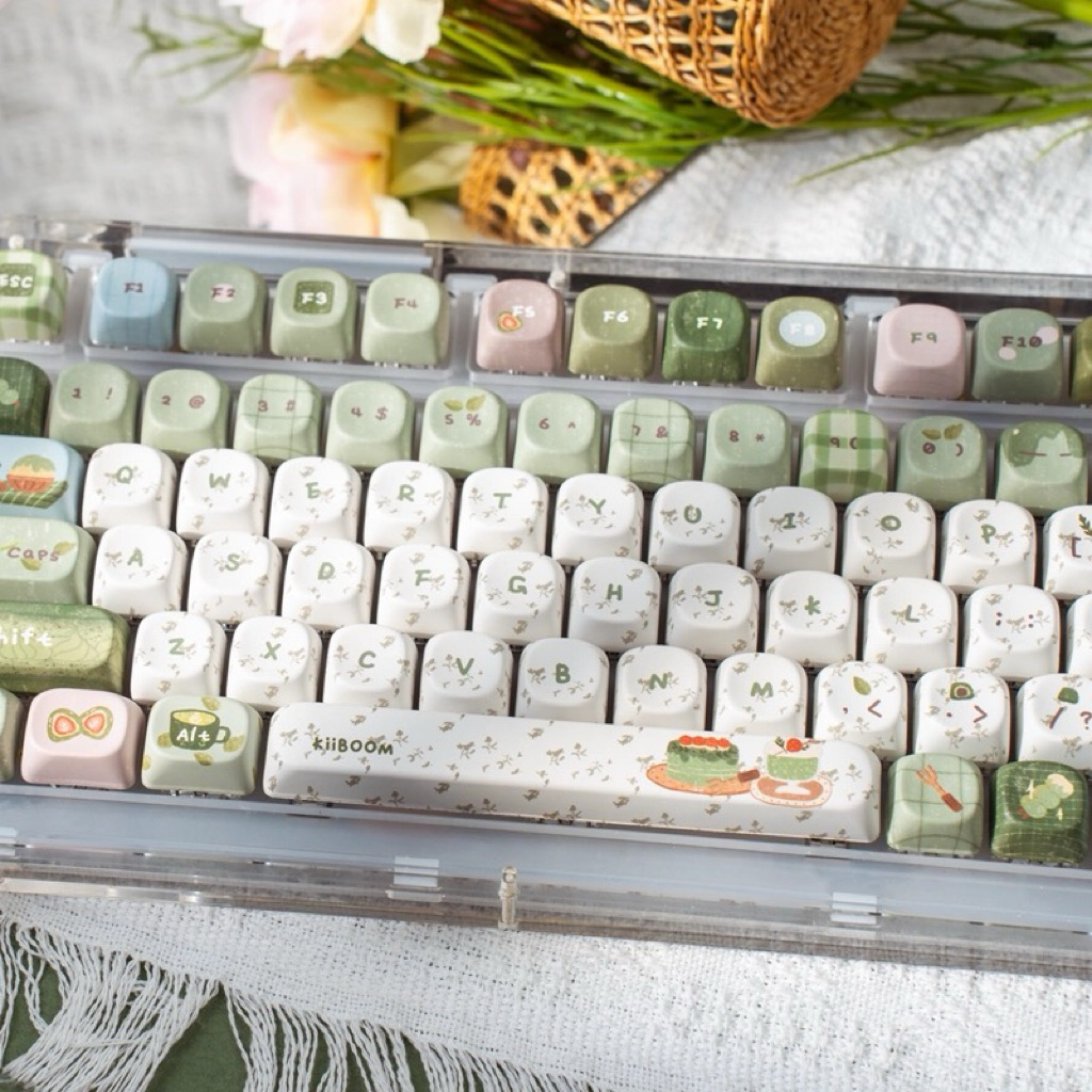 Jual KiiBOOM Sprout Picnic MOA Profile PBT Dye Sub Keycaps | Shopee ...