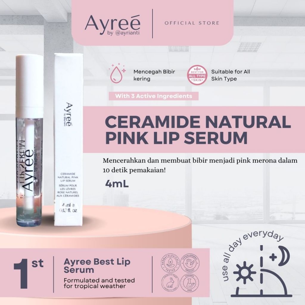 Jual Ayree Ceramide Natural Pink Lip Serum | Shopee Indonesia