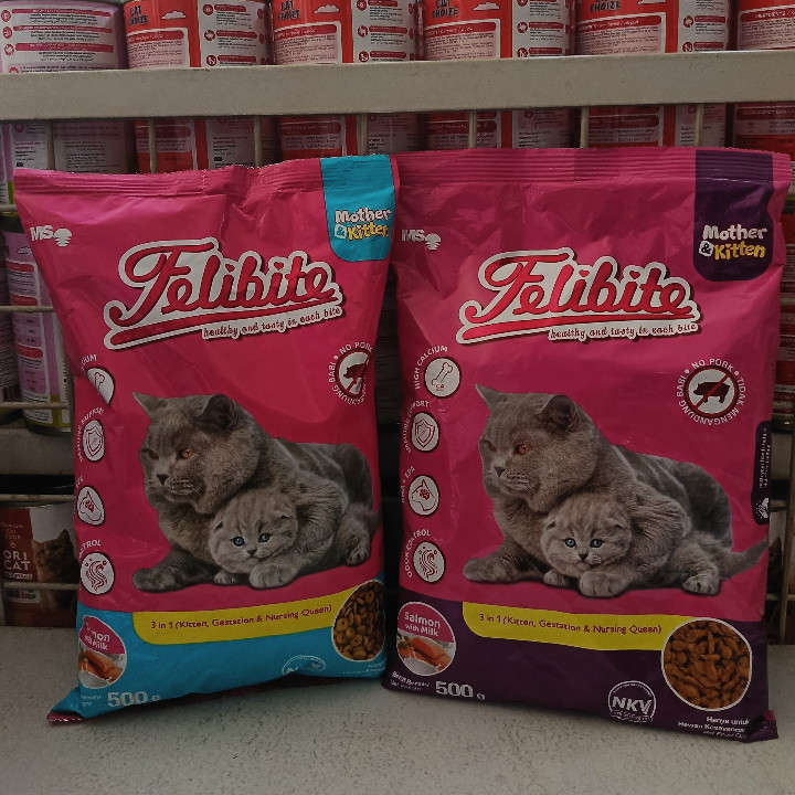 Jual Felibite Mother & Kitten Salmon With Milk Kemasan 500G Dry Food ...