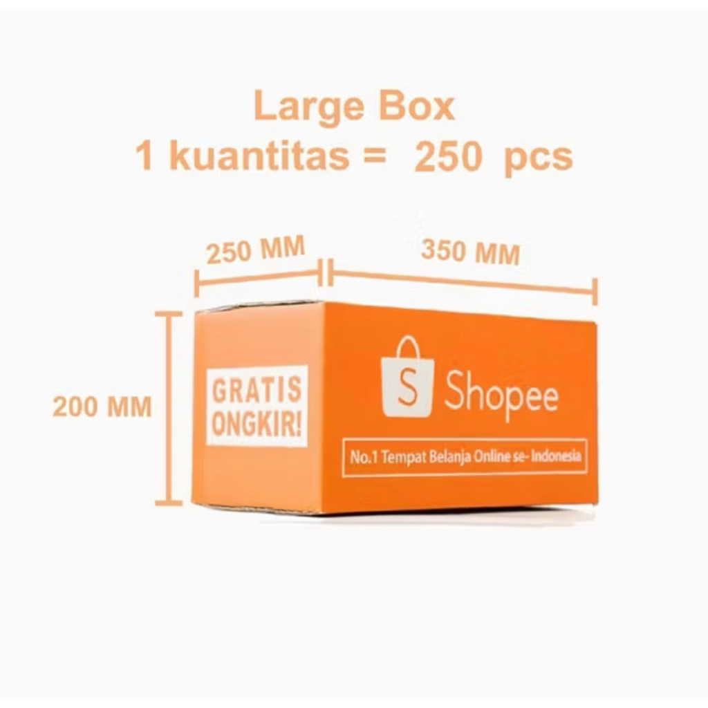 Jual Dus Shopee dan Dus Custom Label dan merk sendiri Size L 250Pcs ...
