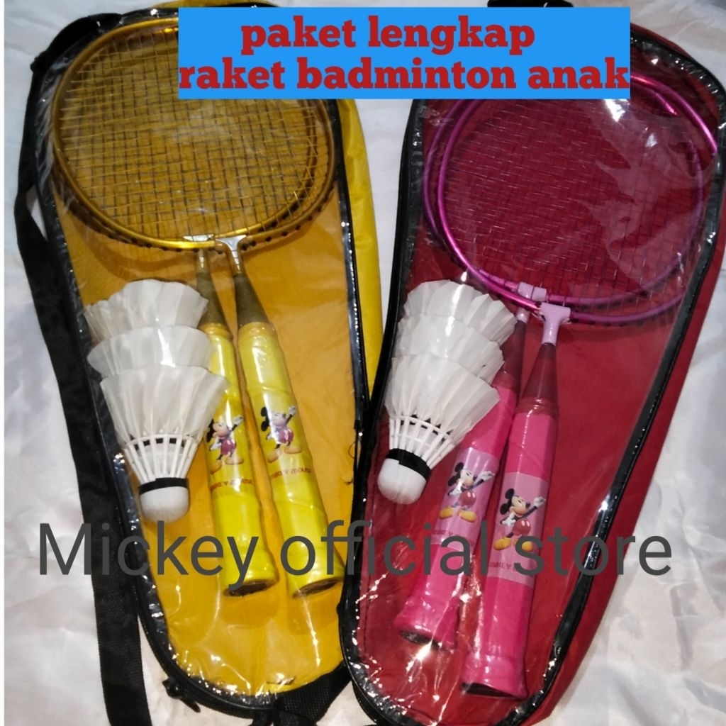 Jual 1 set raket anak usia 3 sampai 8 tahun paket lengkap raket anak ...