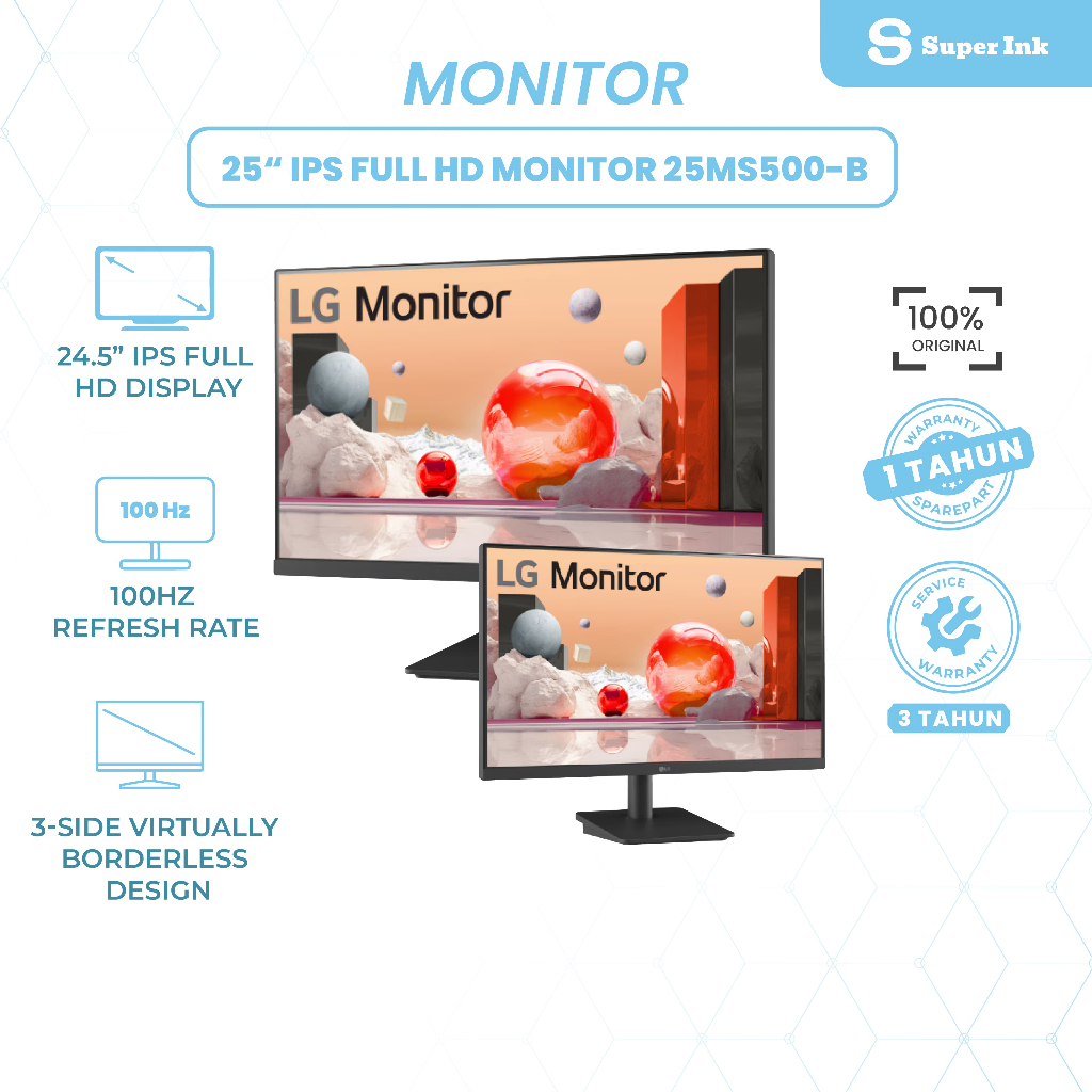 Jual Monitor LG 25MS500‑B 25 Inci, 100Hz, Panel IPS, Mendukung AMD ...