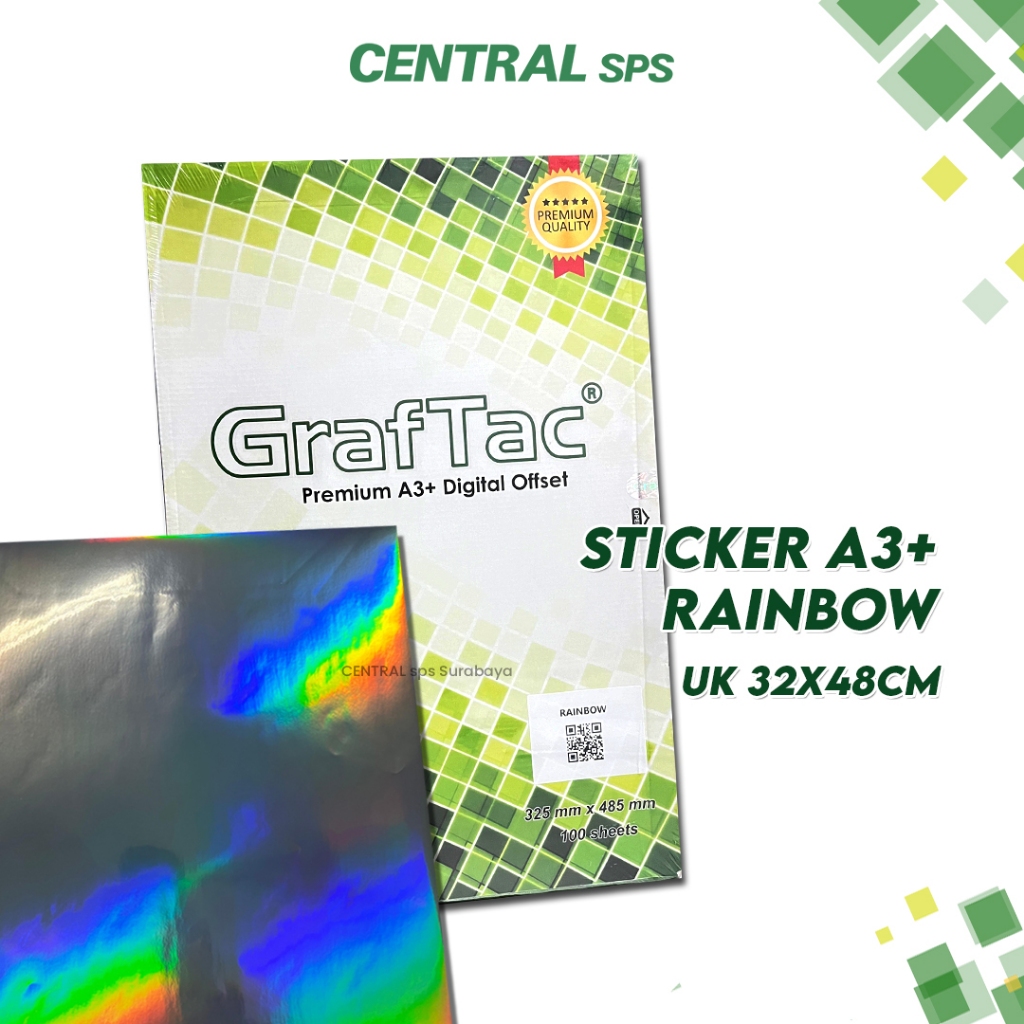 Jual Graftac Sticker Rainbow/Hologram A3+ Bahan 100 Lembar - CENTRAL ...