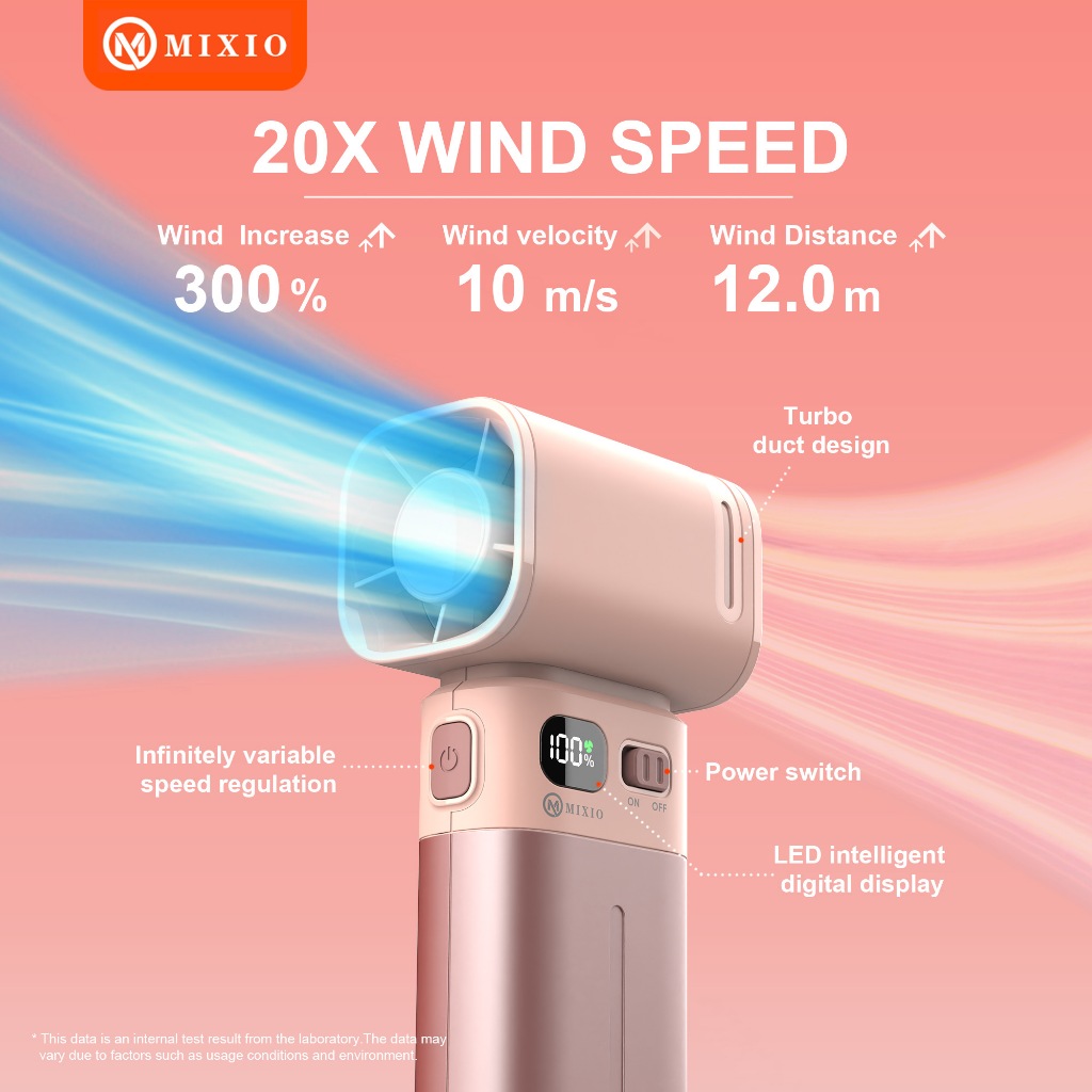 Jual MIXIO GS-10 Gun Mini Turbo High Speed Portable Fan 23000RPM Kipas ...