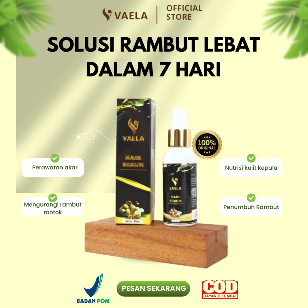 Jual Vaela Hair Serum – Penebal & Penumbuh Rambut Instan | Rambut ...