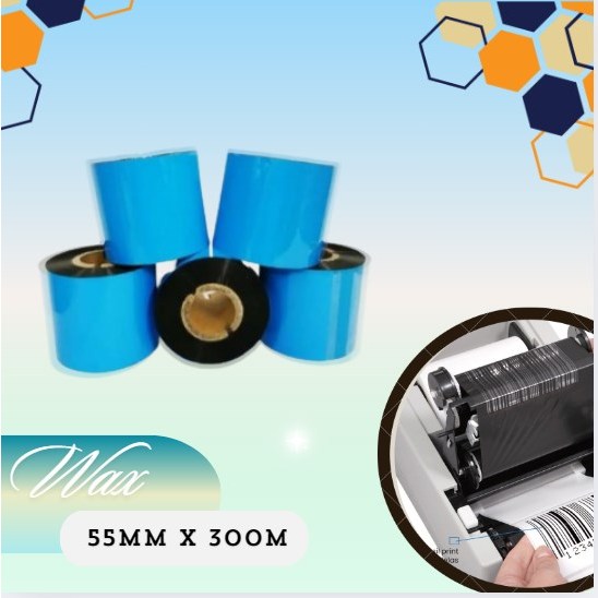 Jual Wax Ribbon Todaytec 55mm X 300m - Roll Printer Barcode - Untuk ...