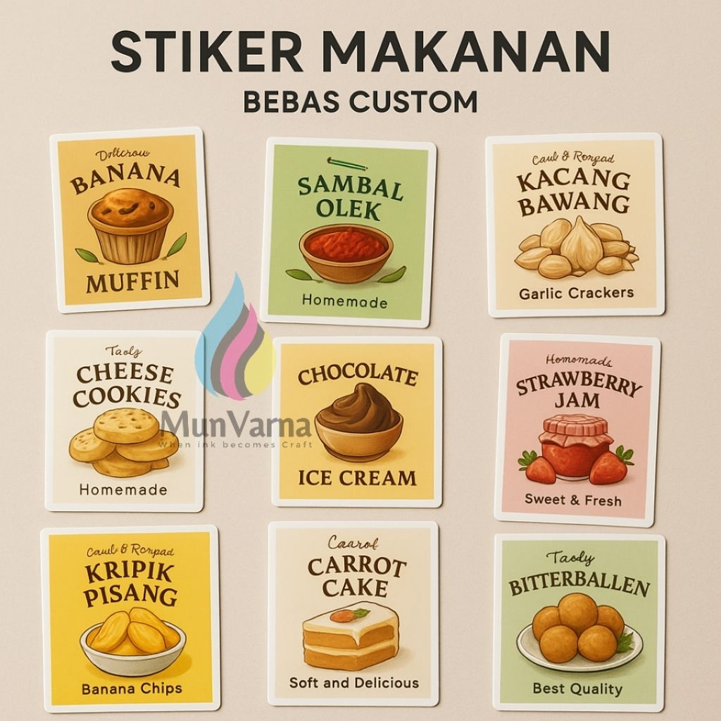Jual Stiker Makanan | Stiker Snack | Stiker Jajanan | Stiker Hampers ...