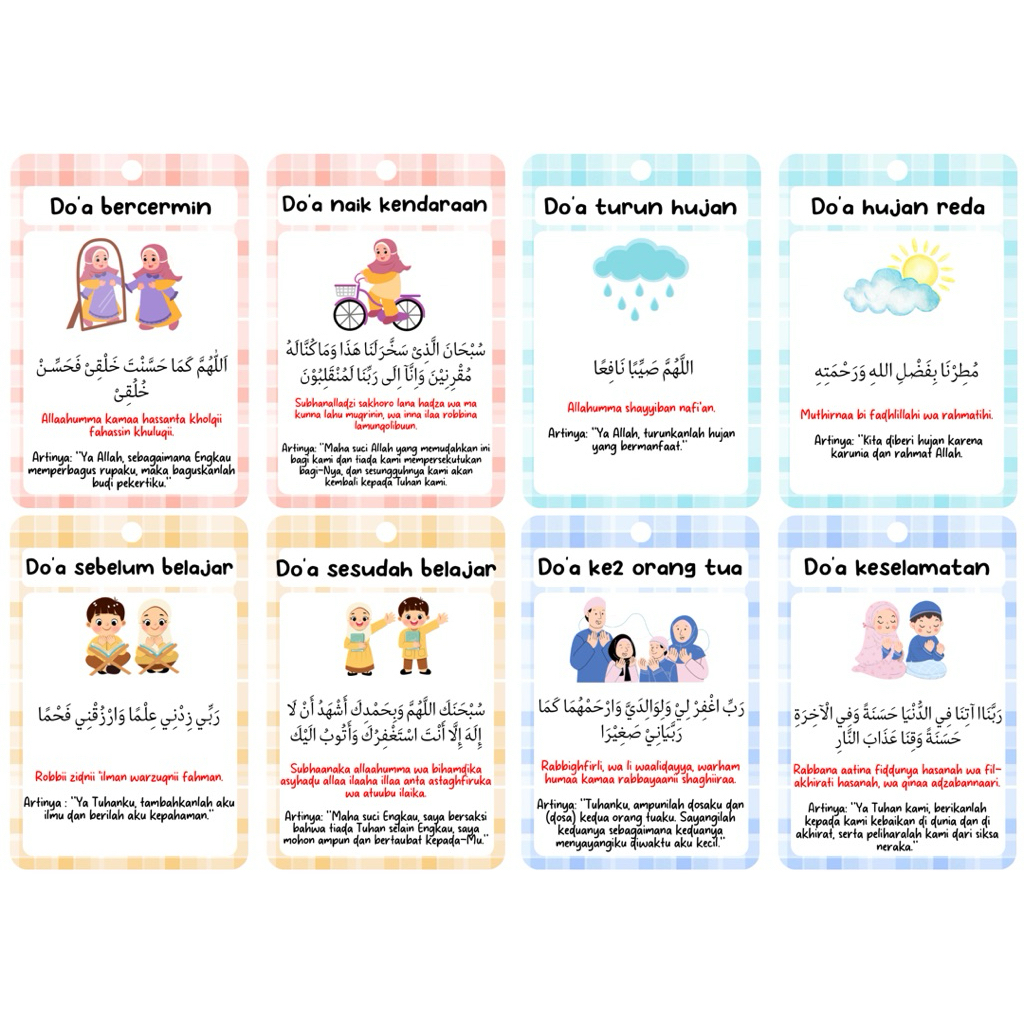 Jual FLASHCARD DOA SEHARI-HARI CUSTOM NAMA // FLASH CARD DOA ANAK-ANAK ...