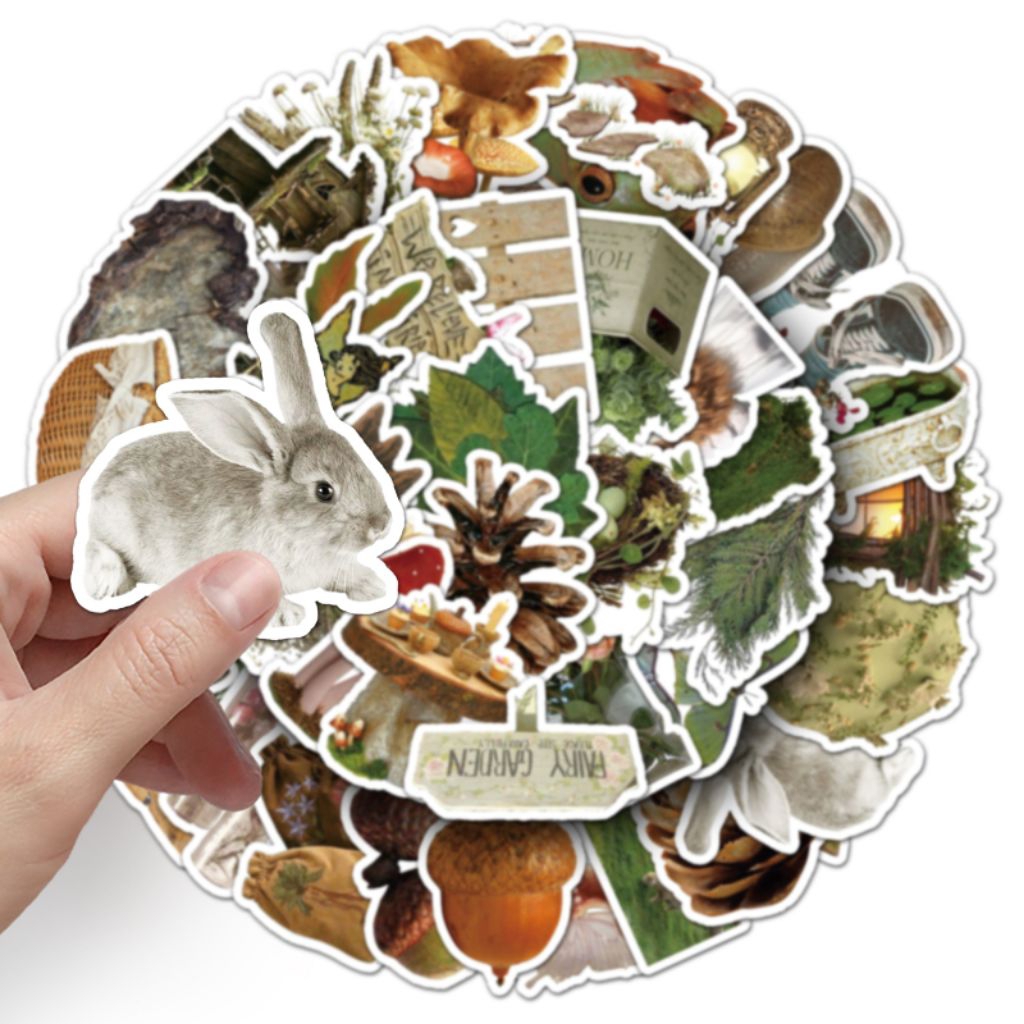 Jual [50 Pcs] DECO STICKER | STICKER DIY | JURNAL AESTHETIC forest ...