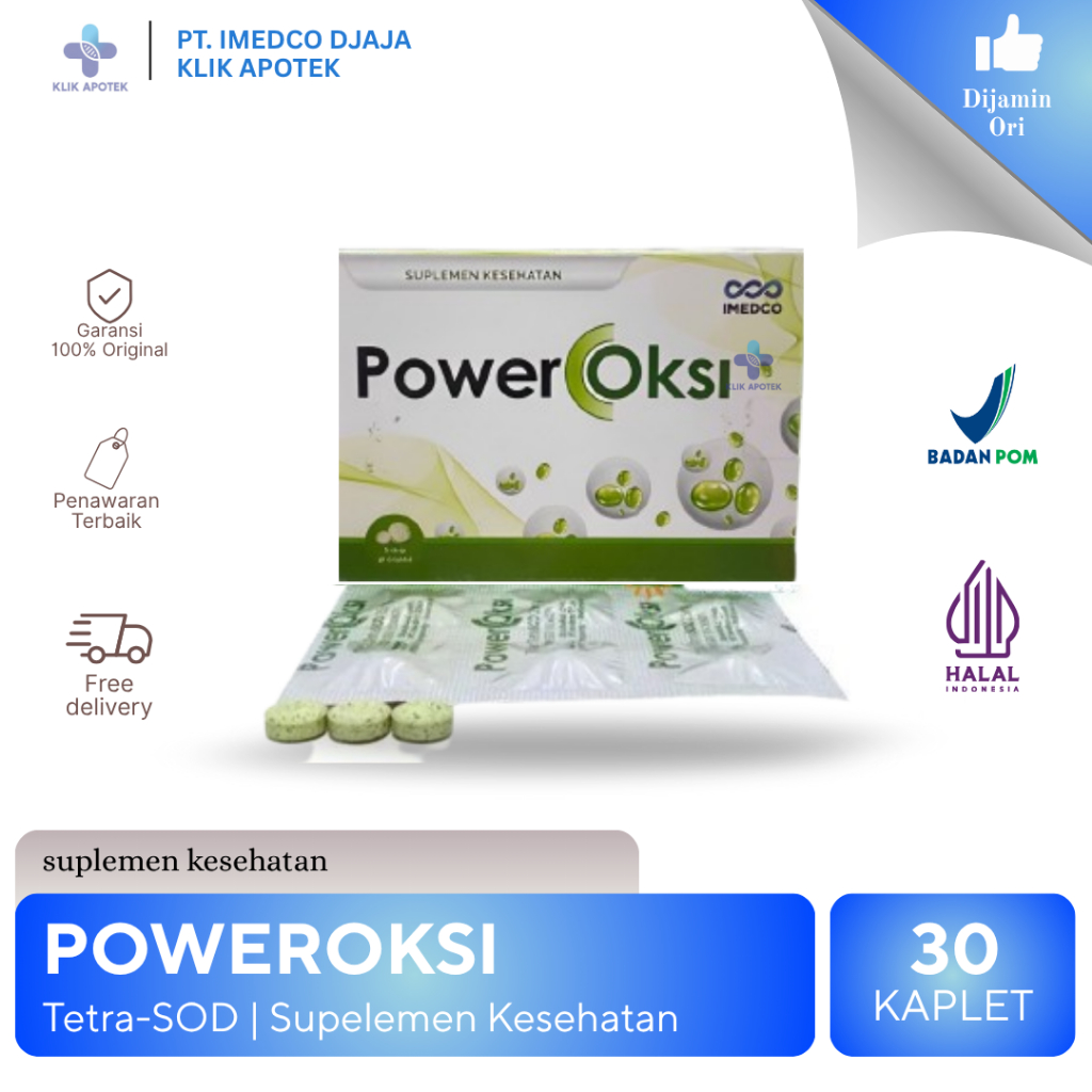 Jual Poweroksi 1 Box Isi 30 Tablet | Suplemen Antioksidan Penunjang ...