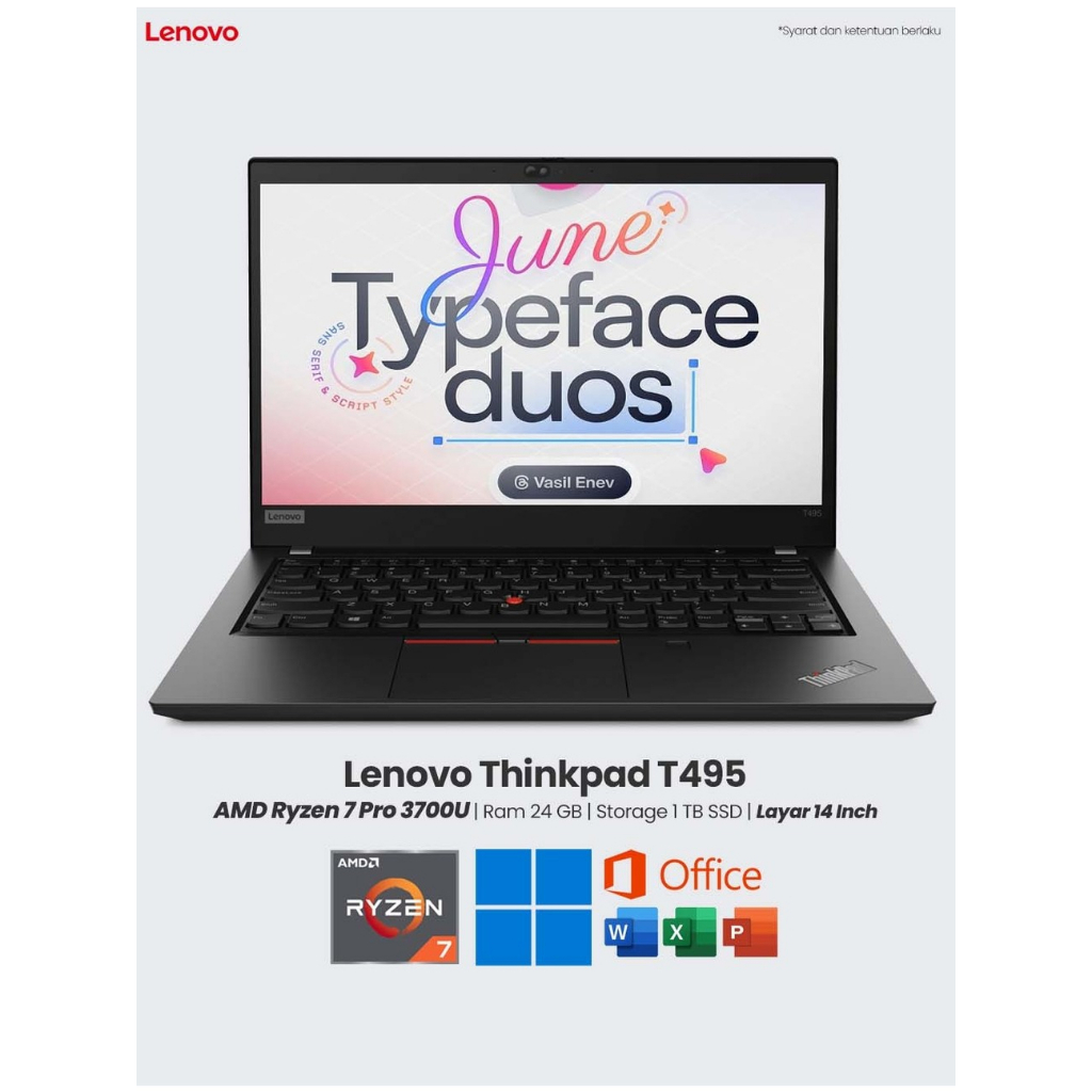 Jual Laptop Gaming Lenovo Thinkpad T495 AMD Ryzen 7 Pro Ram 24 GB SSD 1 ...